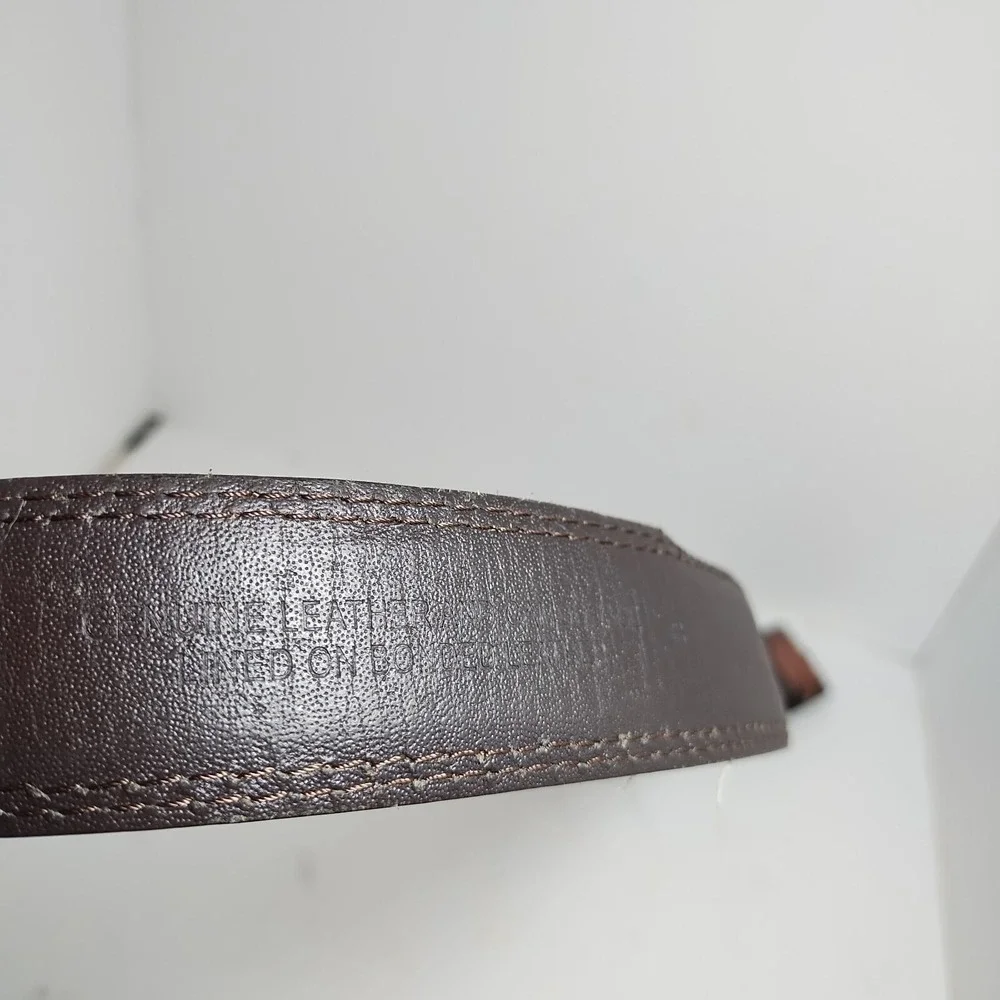 Men's Camo Brown Leather Belt  Size 38 Lined On Bonded Leather‎ Camouflage